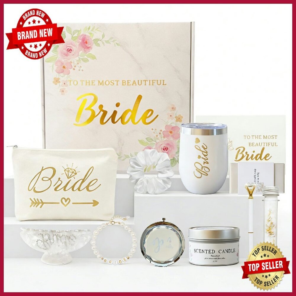 12-Piece Bridal Gift Set With Tumbler, Candle, Soap, Accessories